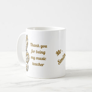 Hartelijk dank, muziekleraar Gold Clef-waardering Koffiemok