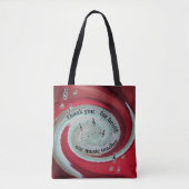 Hartelijk dank, muzieknoleraar Rode Swirls Musical Tote Bag (Voorkant)