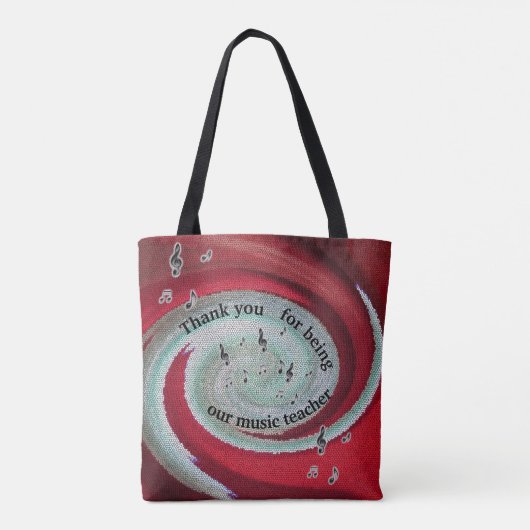 Hartelijk dank, muzieknoleraar Rode Swirls Musical Tote Bag (Achterkant)