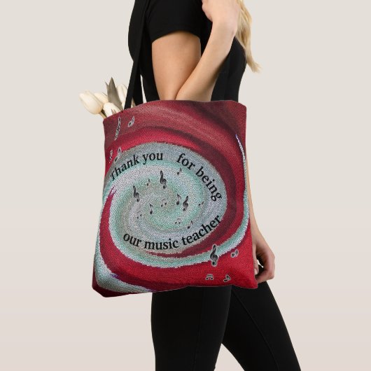 Hartelijk dank, muzieknoleraar Rode Swirls Musical Tote Bag (Dichtbij)
