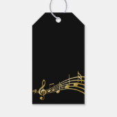 Hartelijk dank muzieknoten zwarte goudnaam cadeaulabel (Achterkant)