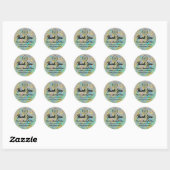 Hartelijk dank. Naam aangepaste Logo Gold Green Ronde Sticker (Vel)