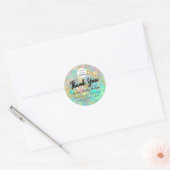 Hartelijk dank. Naam aangepaste Logo Holograaf Gol Ronde Sticker (Envelop)