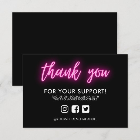 Hartelijk dank, Neon Custom Media Insert (Voorkant / Achterkant)