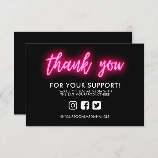 Hartelijk dank, Neon Custom Media Insert (Voorkant / Achterkant)