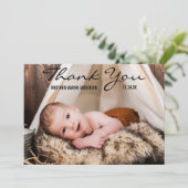 Hartelijk dank nieuwe babyfotoaankondigingskaart B Bedankkaart (Staand voorkant)