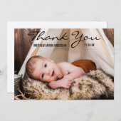 Hartelijk dank nieuwe babyfotoaankondigingskaart B Bedankkaart (Voorkant / Achterkant)