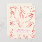 Hartelijk dank notitiekaartje (Voorkant / Achterkant)