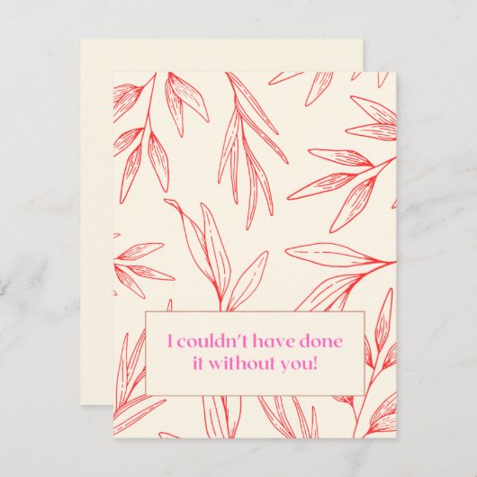 Hartelijk dank notitiekaartje (Voorkant / Achterkant)