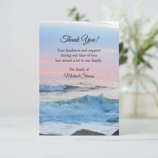 Hartelijk dank - Ocean Waves Bedankkaart (Staand voorkant)