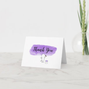 Hartelijk dank of opmerking bij tekstlavender kaart