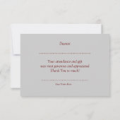 Hartelijk dank, opmerking van Elegant Red & Grey Kaart (Achterkant)