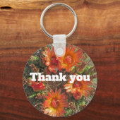Hartelijk dank, Oranje Cactus Flower Floral Sleutelhanger (Voorkant)