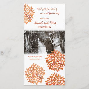 Hartelijk dank Oranje herfst Herfst Blooms Weddenf Bedankkaart