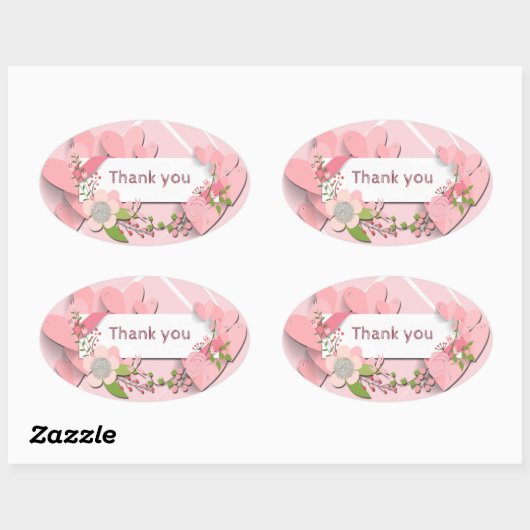 Hartelijk dank ovale sticker (Vel)