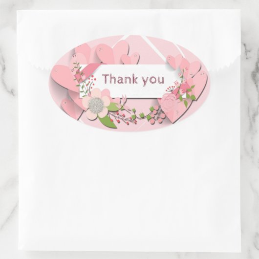 Hartelijk dank ovale sticker (Tas)