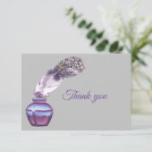 Hartelijk dank, Paarse goudveter van uw schrijver Bedankkaart (Staand voorkant)