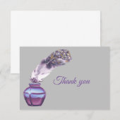 Hartelijk dank, Paarse goudveter van uw schrijver Bedankkaart (Voorkant / Achterkant)