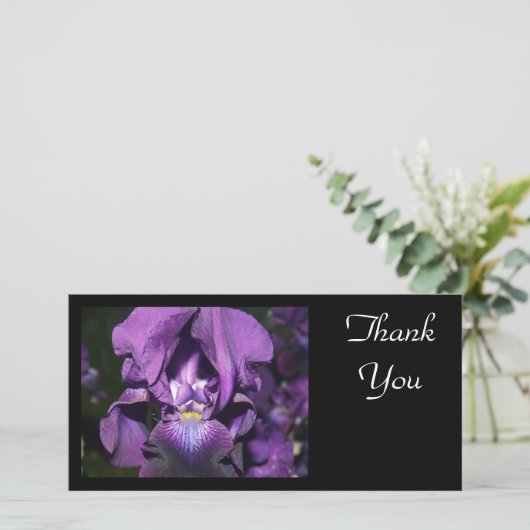 Hartelijk dank, Paarse Iris Bedankkaart (Staand voorkant)