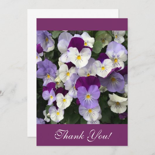 Hartelijk dank - pansies bedankkaart (Voorkant / Achterkant)