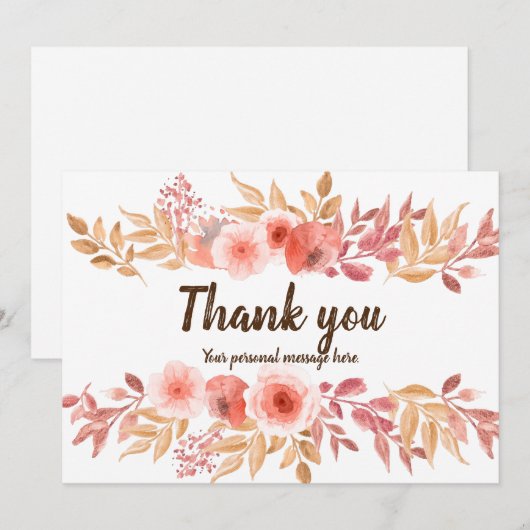 Hartelijk dank, persoonlijke dank kaart (Voorkant / Achterkant)