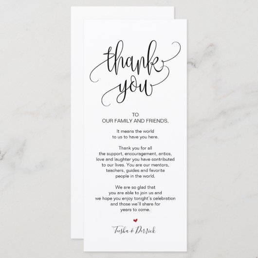 Hartelijk dank. Plaats een instelkaart voor het br Programmakaart (Voorkant / Achterkant)