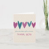 Hartelijk dank Plum Blauwgroen Bedankkaart (Voorkant)