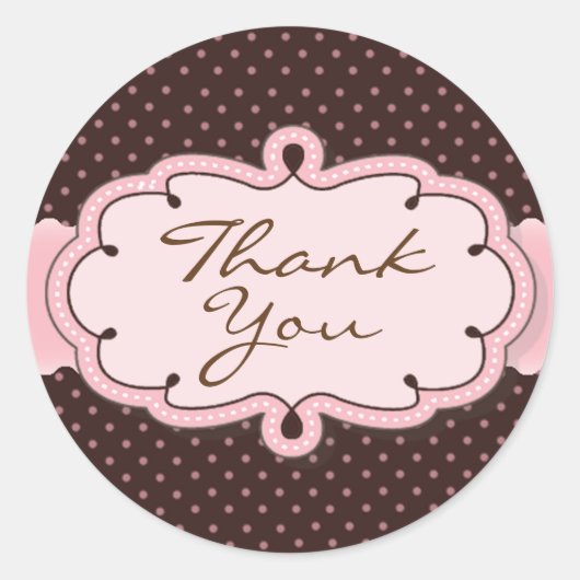 Hartelijk dank, Polka Dots Ronde Sticker (Voorkant)