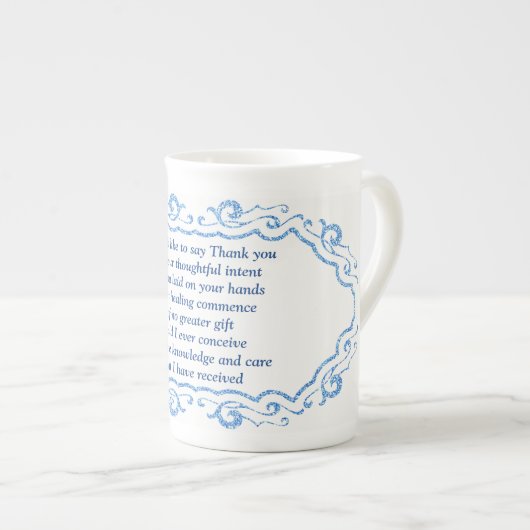 Hartelijk dank porselein kop (Voorkant rechts)