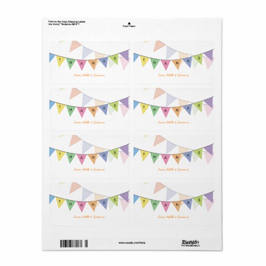 Hartelijk dank, Rainbow Banner Sticker Label (Full Sheet)