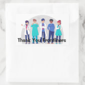 Hartelijk dank rechthoekige sticker (Tas)