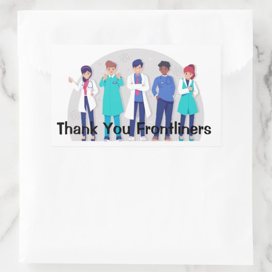 Hartelijk dank rechthoekige sticker (Tas)