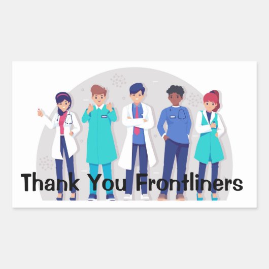 Hartelijk dank rechthoekige sticker (Voorkant)