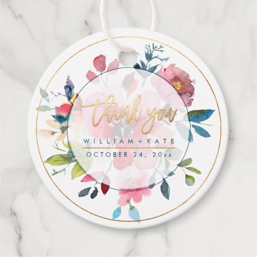 Hartelijk dank, Red Ombre Rozen Bedankjes Labels (Voorkant)