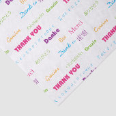 Hartelijk dank, regenboog Vele talen Tekst Tissuepapier (Detail)