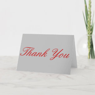 Hartelijk dank, Rode Silver Grey Color Wenskaart Bedankkaart
