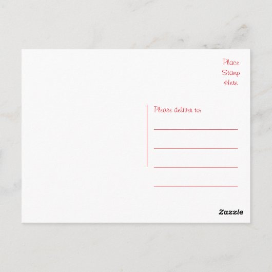 Hartelijk dank, rood en wit Briefkaart met dubbel  (Achterkant)