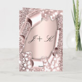 Hartelijk dank Roos 3D Lijst Initialen Weddenschap Bedankkaart (Achterkant)