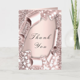 Hartelijk dank Roos 3D Lijst Initialen Weddenschap Bedankkaart