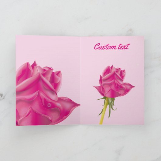 Hartelijk dank roos Aangepaste kaart (Binnen)