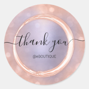 Hartelijk dank, Roos Blauw bedrijfsnaam Boutique Ronde Sticker
