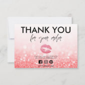 Hartelijk dank Roos Glitter Pink Lips Media Insert (Voorkant)