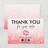 Hartelijk dank Roos Glitter Pink Lips Media Insert (Voorkant / Achterkant)