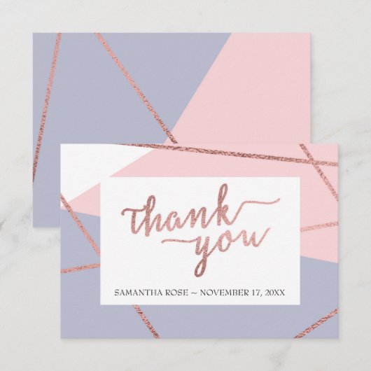 Hartelijk dank, Roos Gold Bedankkaart (Voorkant / Achterkant)