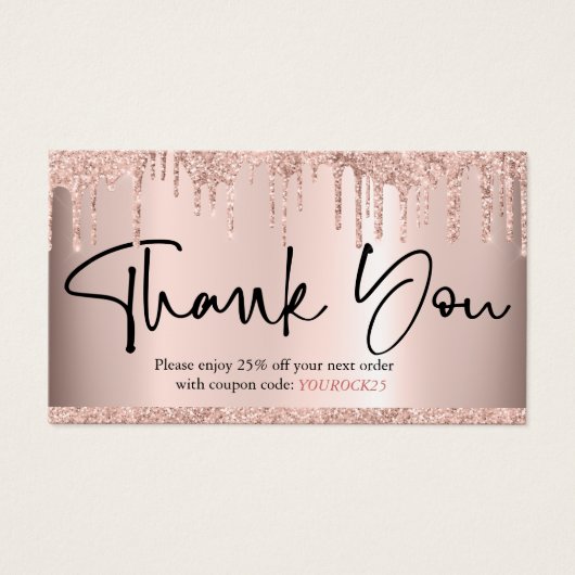 Hartelijk dank, Roos Gold Customer Discount Kaart (Voorkant)