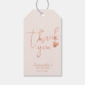 Hartelijk dank, Roos Gold Foil Pink Blush Favor Cadeaulabel (Voorkant)