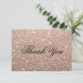 Hartelijk dank - Roos Gold Glit Fab Bedankkaart (Staand voorkant)