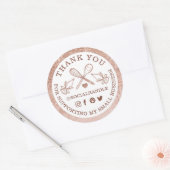Hartelijk dank, Roos Gold Glitter Utensiva van kle Ronde Sticker (Envelop)