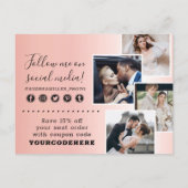 Hartelijk dank, Roos Gold Minimalist Swash Logo 4- Briefkaart (Achterkant)