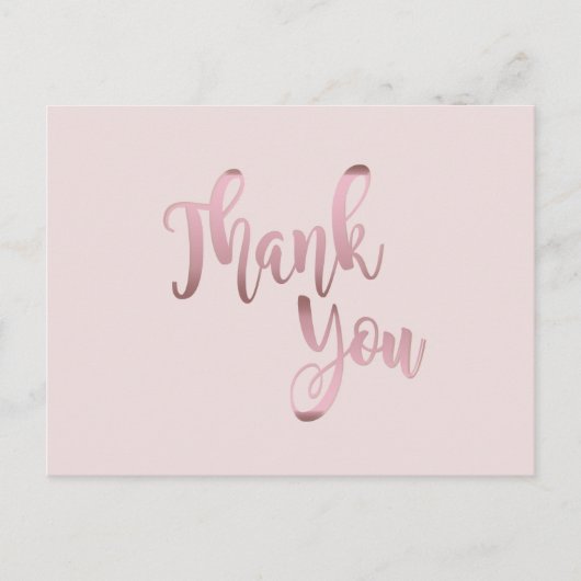 Hartelijk dank, Roos Gold Pink Glitter Clean Briefkaart (Voorkant)